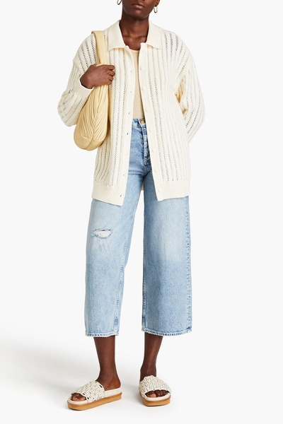 Adrienne open-knit cotton-blend cardigan