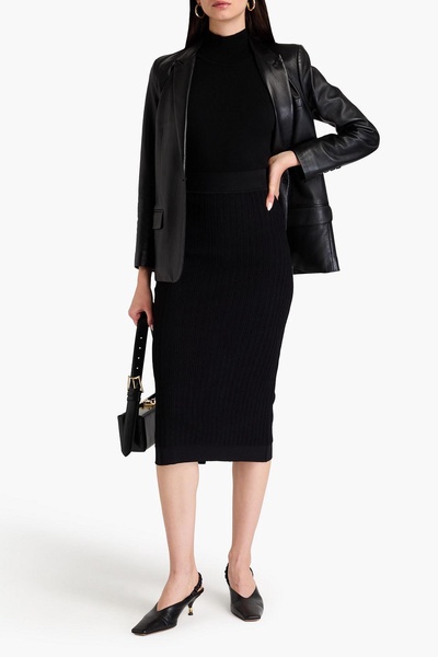 Textured-knit midi pencil skirt