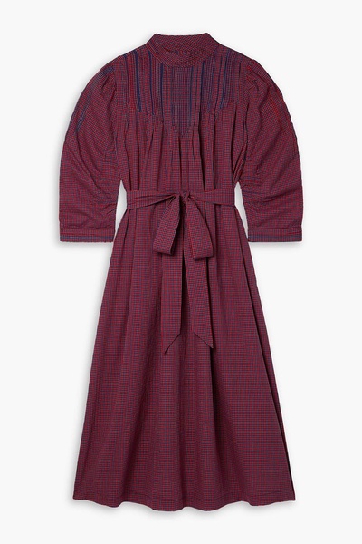 Ranger belted checked cotton-voile midi dress