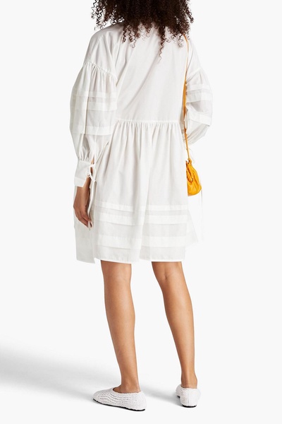 Amelie gathered taffeta wrap dress