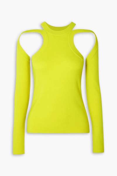 Cutout merino wool-blend top