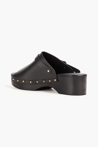 Studded leather clogs