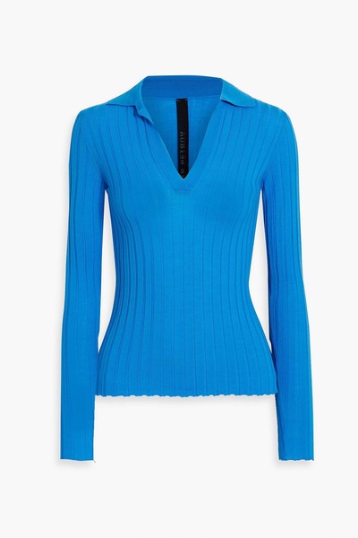 Fiora ribbed merino wool polo sweater