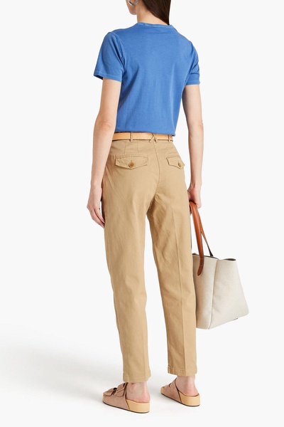 Cotton-blend gabardine tapered pants