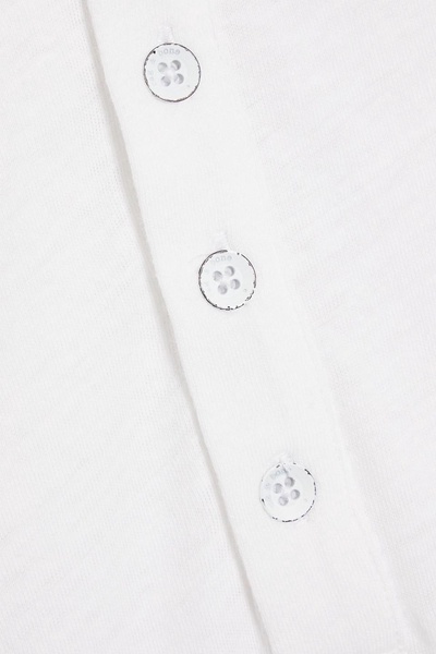 Linen and cotton-blend polo shirt