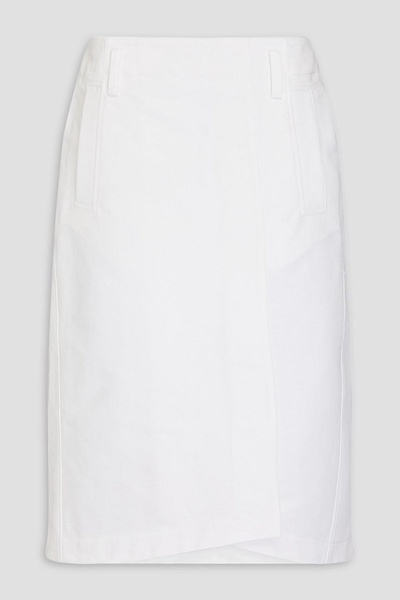 Wrap-effect cotton skirt