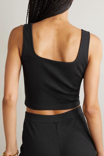 Inari cropped ribbed stretch-Pima cotton tank