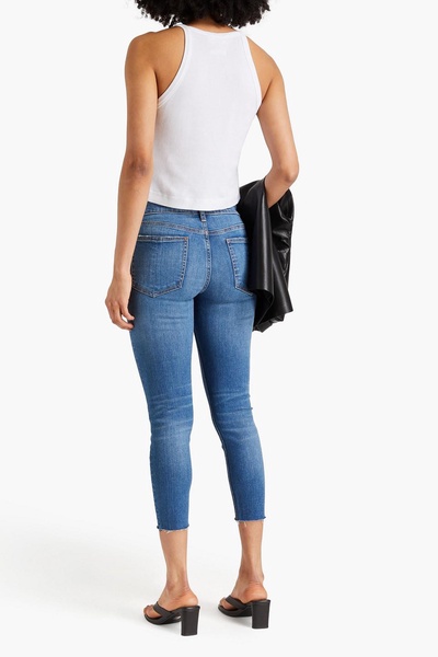 Cate cropped distressed mid-rise skinny jeans