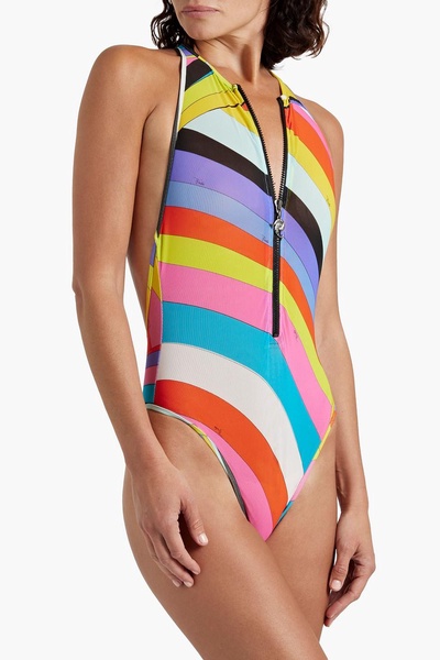 Printed mesh swimsuit