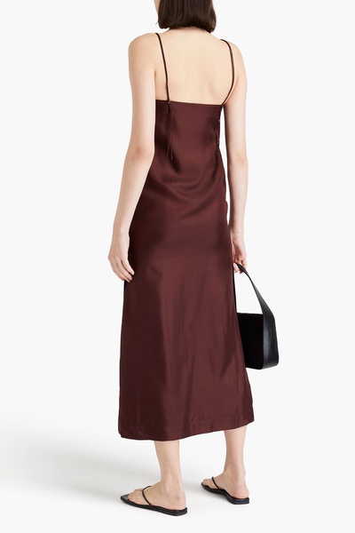 Vabea silk-twill midi dress