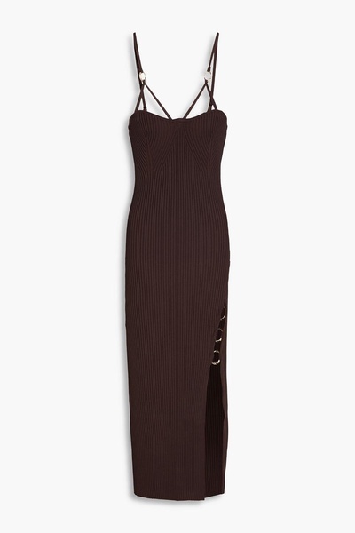 Jules cutout ribbed-knit midi dress