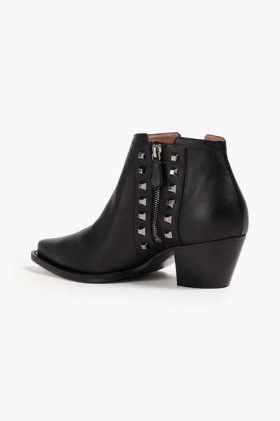 Studded leather ankle boots