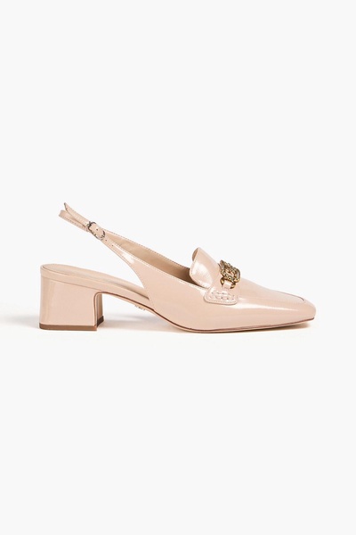 Teana faux patent-leather slingback pumps