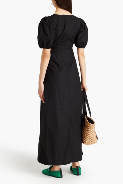 Cutout cotton-poplin maxi dress