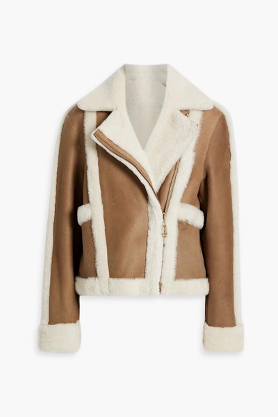 Reversible shearling biker jacket