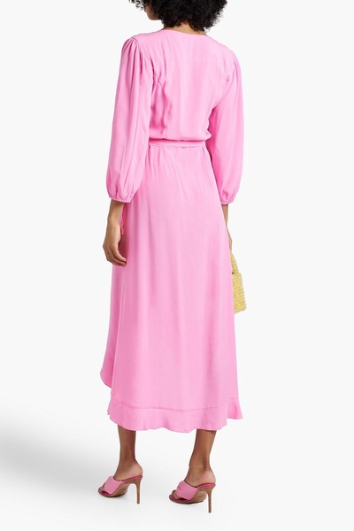 Taylor ruffled voile midi wrap dress