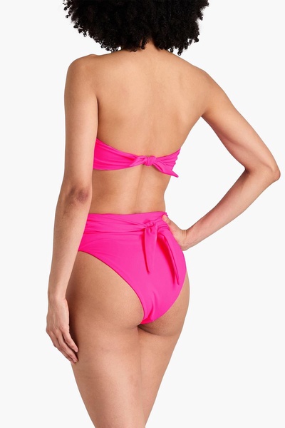 Abigail neon stretch-ECONYL® bandeau bikini top