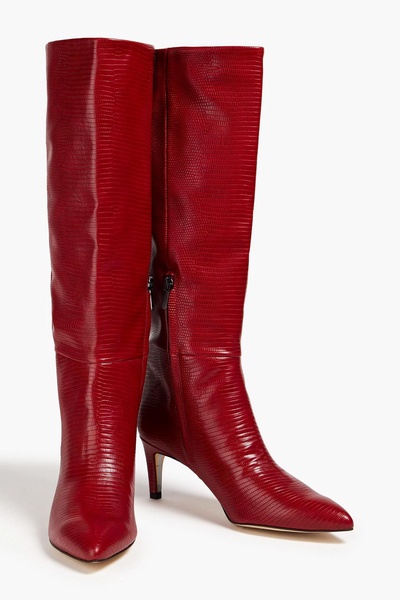 Uma faux lizard-effect leather knee boots