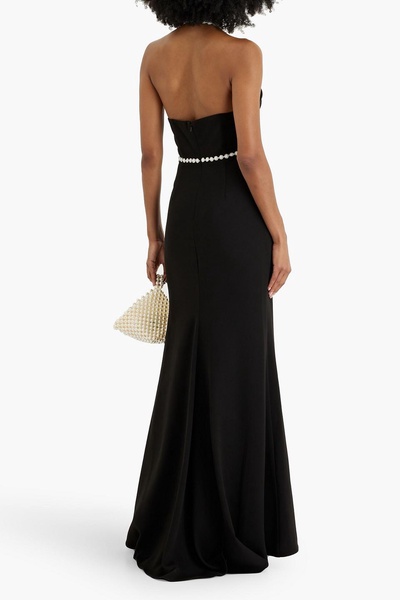 Embellished crepe halterneck gown