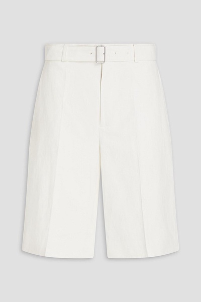 Belted linen shorts