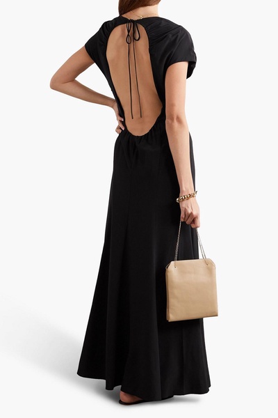 Yves open-back silk-crepe maxi dress