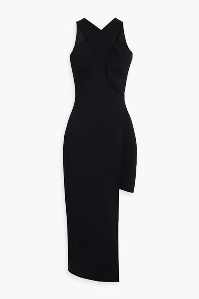 Kora asymmetric cutout ponte midi dress