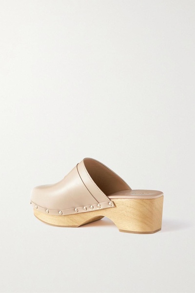 Bibi studded leather platform clogs