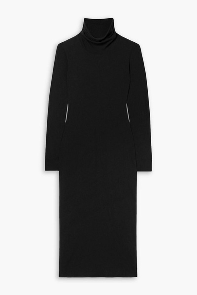 Stretch-cotton jersey turtleneck maxi dress