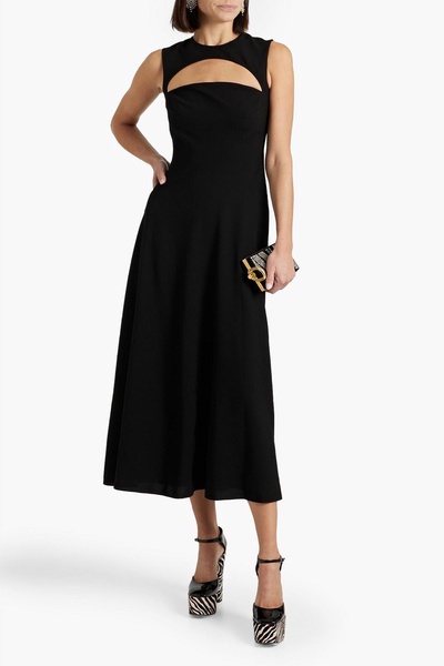 Cutout crepe midi dress