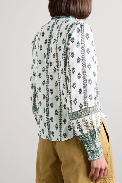 Thorp floral-print ramie shirt