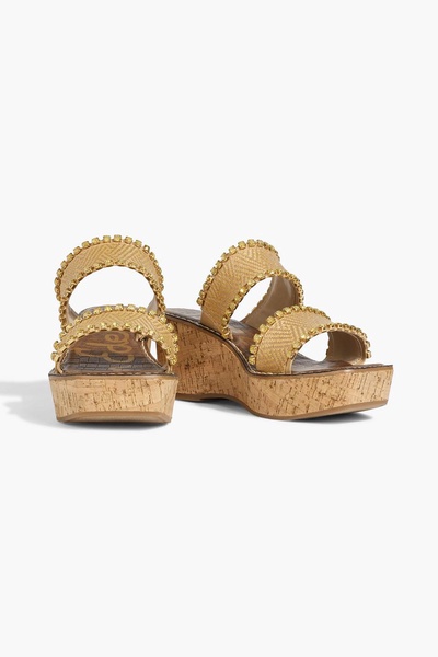 Angelina embellished woven wedge sandals