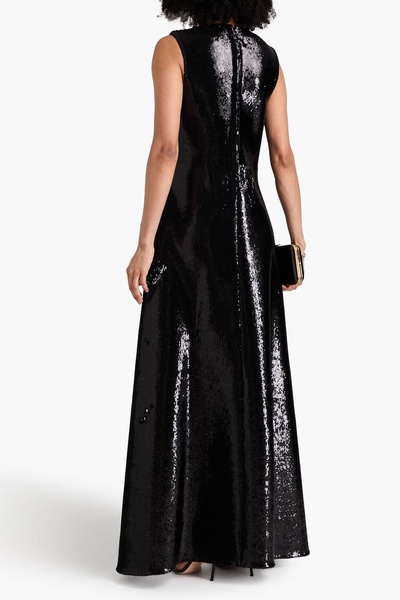 Sequined neoprene maxi dress