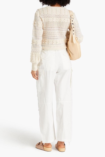 Lo pointelle-knit wool-blend sweater