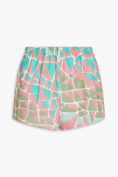 Printed cotton-poplin shorts