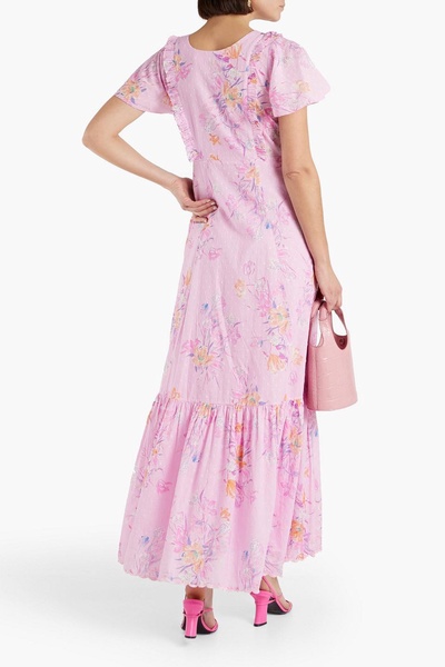 Vinnie floral-print fil coupé cotton maxi dress