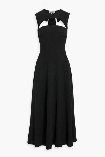 Cutout crepe midi dress