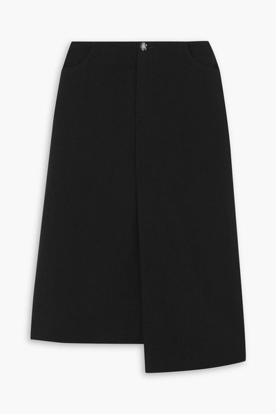 Wool-twill midi skirt