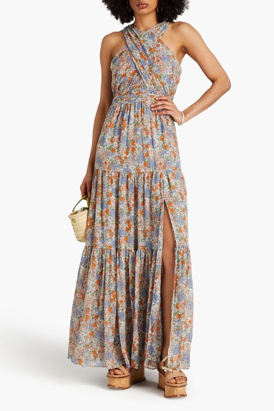 Florencia tiered floral-print silk-chiffon maxi dress