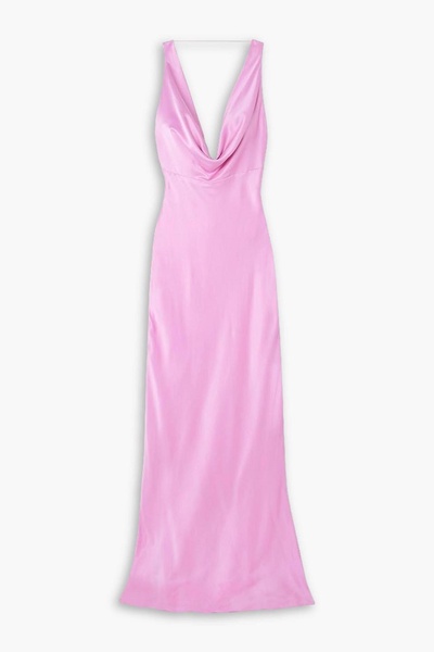 Draped silk-satin gown