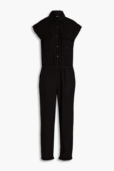 Cropped cotton-twill jumpsuit