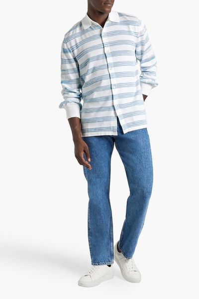 Striped cotton-blend shirt