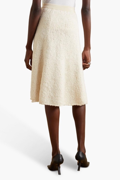 Frayed cotton-blend skirt