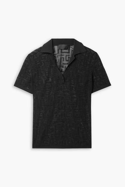 Zofia cotton-blend jacquard polo shirt