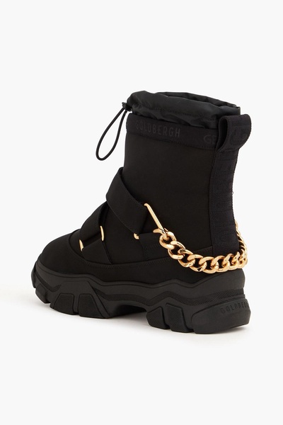 Chain-embellished neoprene snow boots