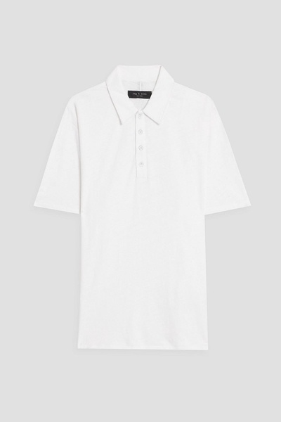 Linen and cotton-blend polo shirt