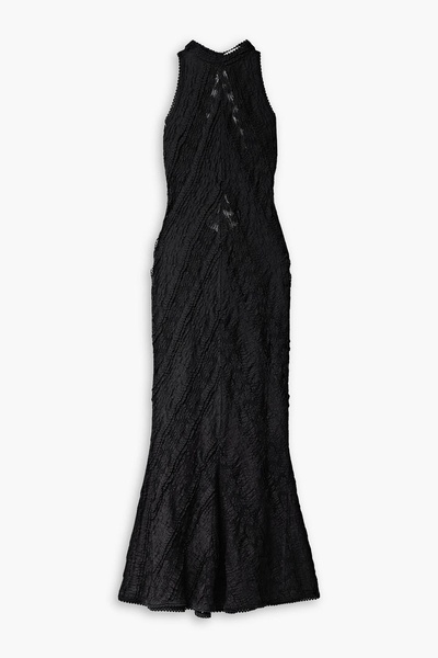 Kivah cutout paneled stretch-lace and gauze maxi dress