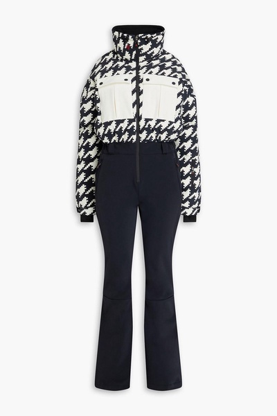 Helen houndstooth quilted down ski suit