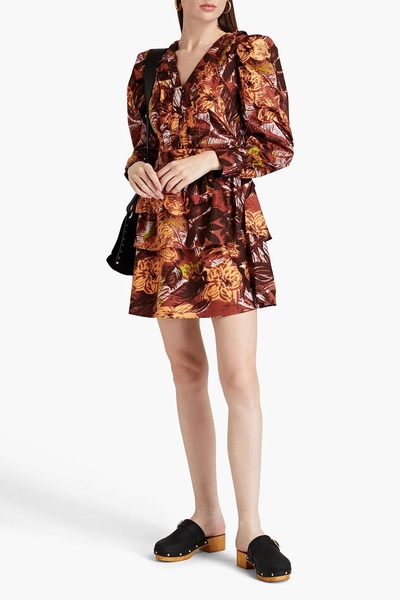 Josephina tiered printed cotton mini dress