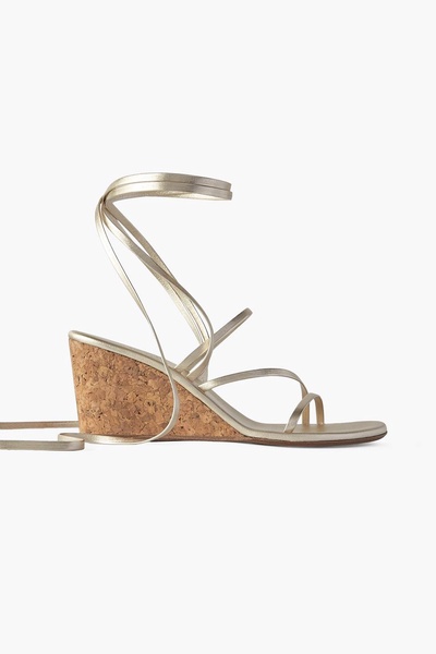 Lithi metallic leather wedge sandals