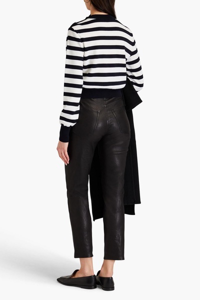 Leather slim-leg pants